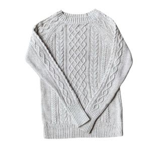 Gap cable knit sweater 100% cotton xs womens cream tan